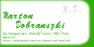 marton dobranszki business card